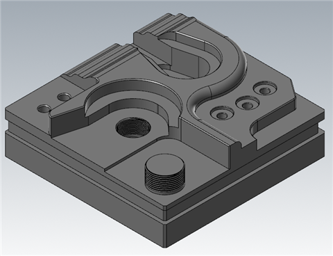 Ejemplo de modelo 3D de una pieza mecanizada